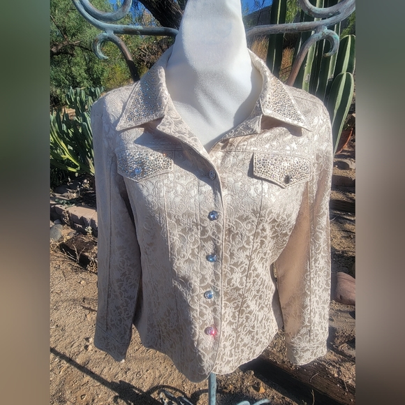 Embellished Western Style Jacket White - Picture 2 of 5
